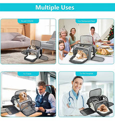 Pet Carriers Bag Portable Breathable Foldable Bag Cat Dog Carrier Bags Outgoing Outdoor Travel Pets Cats Handbag Safety Zippers