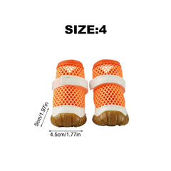 Small Dog Shoes Breathable Dog Mesh Shoes Paws Protectors Adjustable Sandals Anti-Slip Pet Apparel For Hot Days