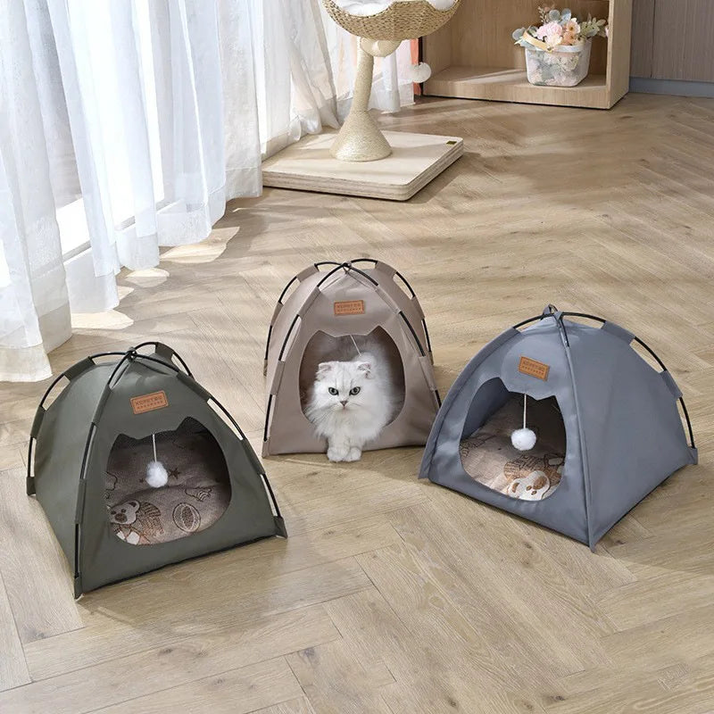 Pet Nest Tent Semi Closed Foldable Outdoor Pet Supplies Breathable Tent Pet Summer Cooling Warm Pads Pet Decoration Supplies