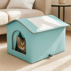 Pet Hideaway Waterproof Insulated Cat House Foldable Warm Feral Cat Shelter Enclosed Pet Condos for Cats Rabbits Dogs