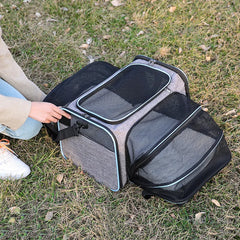 Pet bag Out carrying bag can be extended cat bag Large capacity Two small pets out carrying cat backpack
