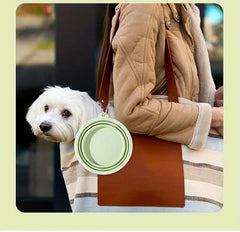 Pet Portable Foldable Bowl for Outdoor, Hanging Pet Drinking Water Feeding Silicone Bowl, Can be Used for Cats and Dogs