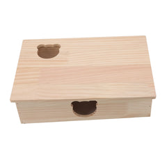 Hamster House Log Movable Roof Stable 6 Bedrooms Pet Hideout House for Hamsters Chinchillas Golden Bears Sleeping and Moving