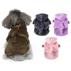 Dog Bath Robe After Bath, Quick Dry Absorbent Towel Robe with Belt for Small Medium Dogs Cats, Post Bath Drying Pet Accessories