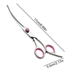 Curved Dog Grooming Scissors Curved Dog Trimmer Trimming Hair Scissors Safety Pet Tool With Round Tips Professional Grooming