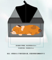 pet stroller Outdoor pet cart four wheeled metal folding handcart portable double-layer separable pet cart for outdoor use