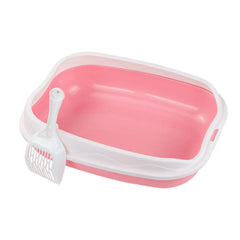 Cat Litter Box for Small Animals Rabbit Cat Sandbox Container Easy to Install Semi Enclosed Cat Sand Basin Kitten Toilet