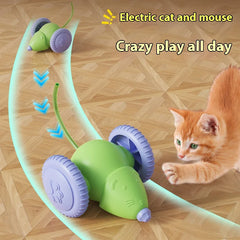 Electric Mouse Car Pet toys Interactive Cat Toy Rechargeable Automatic Teaser with Intelligent Obstacle Avoidance Pet Products