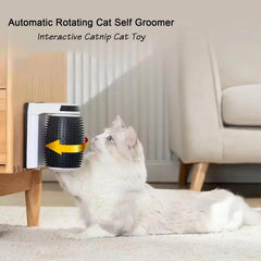 Smart Cat Self Groomer With Catnip Automatic Rotating Cat Massager Wall Corner Groomers Smart Self Cleaning Cat Brush