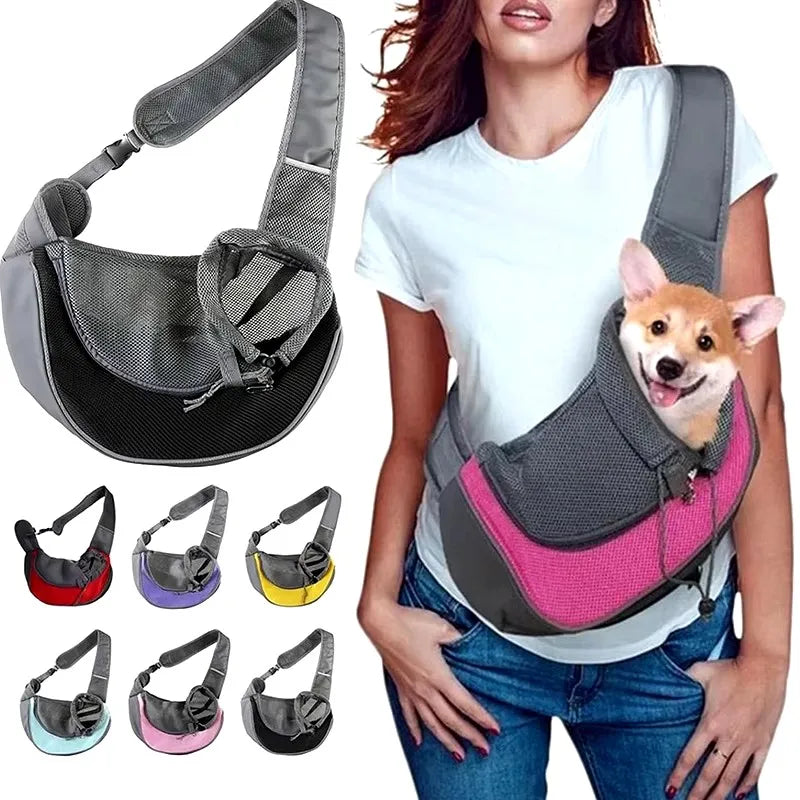 Pet Dog Carrying Bag Sling Carrier Bag Portable Comfortable Breathable Hand Free Shoulder Crossbody Bag for Dogs Accessories
