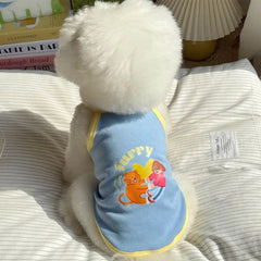 Pet Dresses Thin Strap Dogs Vest Comfortable Fabric Printed Design Puppy Camisole Breathable Soft Small Dog Cat Dress Puppy