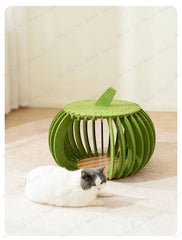 Pumpkin House Felt Cat Nest Fresh and Breathable Cat Bed Semi-enclosed Summer Pet Nest Practical Pet Furniture cat bed