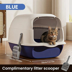 Extra Large Cat Litter Box Anti-Leak Fully Enclosed, Demountabl Semi-Enclosed, Easy To Clean Preventing Outer Splash Large Space