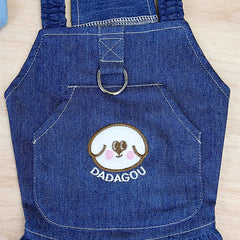Pet Denim Dress for Dog Small Dog Clothes Cowboy Dress Sundress with Leash Ring Spring Summer Soft Sweet Skirt Pet Costume