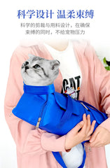 Portable and foldable pet carrying bag for cats, anti-scratch and bite, fixed cat bag for vaccination.