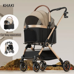 2025 Pet Stroller, Lightweight and Foldable, with Detachable Bags for Dogs, Cats, Teddy Bears, and Small Outdoor Pet Carts