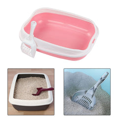 Cat Litter Box for Small Animals Rabbit Cat Sandbox Container Easy to Install Semi Enclosed Cat Sand Basin Kitten Toilet