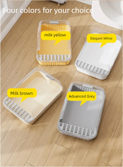 Cat litter box, oversized, splash proof, fully open toilet for kittens, odor proof, semi enclosed toilet, litter box, cat suppli