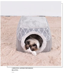 Closed Pet Sleeping House Small Dogs Cat Bed All Season Puppy Nest Winter Warm Cat Litter Pet Villa Closed Kennel Pet Supplies