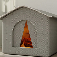 Pet Hideaway Waterproof Insulated Cat House Foldable Warm Feral Cat Shelter Enclosed Pet Condos for Cats Rabbits Dogs