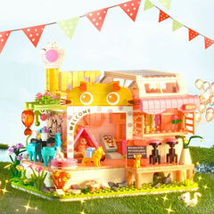 Pet Dog Cat House Building Block Kids Toy Mini Bricks Diy Assembly Games Moc Plastic Model Home Decoration Party Favors Gift