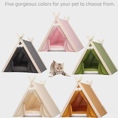 Pet Tent House Foldable and Removable Portable Comfortable and Breathable Cat House Stable Dog House with Thick Pad Pet Supplies