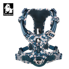 Truelove Pet Dog Harness Floral No Pull Cotton Fabric Breathable and Reflective Soft for Big Medium Small Adjustable VestTLH5655