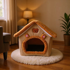 Foldable Pet House Removable Washable Cat House Puppy Cave Sofa Pet Supplies Suitable for Small and Medium Cats and Dogs