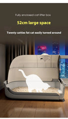 Cat litter box, fully enclosed, odorless and deodorizing, extra large size for external splashing in cat toilets, cat litter box