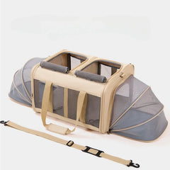 Pets Carrier Bag Lightweight and Breathable Pet Shoulder Bag Large Capacity Cat Bag Multi Pet Suitcase Foldable Cat Backpack