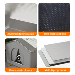 Pet Hideaway Waterproof Insulated Cat House Foldable Warm Feral Cat Shelter Enclosed Pet Condos for Cats Rabbits Dogs