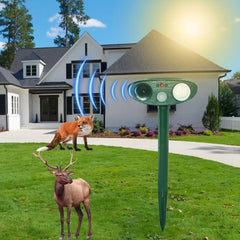 Outdoors Ultrasonic Pet Dog Cat Garden Deterants Upgrade Solar Power Repellers Rechargeable For Animal Dog Raccoon Squirrel Deer