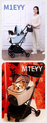Detachable Lightweight Pet Stroller Car Carry Basket Small and Medium-sized Pet Stroller Foldable Ultra-light Portable Pet Cart