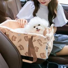 Console Dog Car Seat Pet Booster Comfortable Pet Armrest Car Seat Non-Slip Interactive Pet Seat Travel Carrier Cage Soft