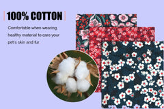 Truelove Pet Dog Harness Floral No Pull Cotton Fabric Breathable and Reflective Soft for Big Medium Small Adjustable VestTLH5655