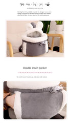 Warm Pet Carrier Bag, Soft, Breathable, Small Dog, Plush, Outdoor, Kangaroo, Parenting Sling, Hands-Free, Puppy Carrying Bag,