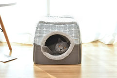 Closed Pet Sleeping House Small Dogs Cat Bed All Season Puppy Nest Winter Warm Cat Litter Pet Villa Closed Kennel Pet Supplies