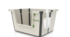 Tall Open Top Cat Litter Box with High Sides and Scoop Portable and Foldable Large Size for Multiple Cats or Big Cat Home Use