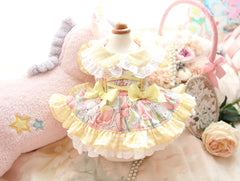 Pet Dresses for Small Dogs Female Dog Luxury Princess Dog Clothes with Bow Lace Ruffles Pink Cute Puppy Skirt for Yorkie Maltese