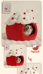 HOOPET Warm Cat House for Winter, Enclosed Kitty Tent with Large Space, Four-Season Safe & Cozy Sleeper, Eco-Friendly Pet Bed