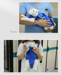 Portable and foldable pet carrying bag for cats, anti-scratch and bite, fixed cat bag for vaccination.