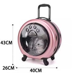 Portable Cat Carrying Bags Large Capacity Pet Carriers Backpack Travel Cats Carry Handbag with Wheel Pets Carriers Trolley Case