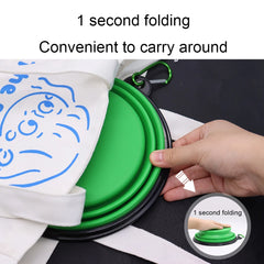 Outdoor Portable Pet Folding Bowl Silicone Dog Feeders with Hanging Hook Cat Dog Bowl Pet Items Dog Food Bowl Mascotas