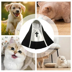Nun Costume For Dog Halloween Dog Costume Funny Cosplay Nun Costume Sister Habit Pet Cloth Dress Up Pet Costume For Small Cats &