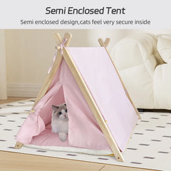 Portable Pet Tent for Dogs and Cats, Large Space with Door Curtains, Semi-enclosed, Detachable and Washable Pet Tent
