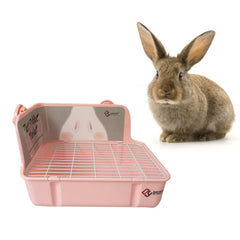 Rabbit Litter Box Toilet for Small Animal Corner Litter Pan Bunny Potty Trainer