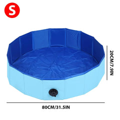 80*30cm Portable pet swimming pool for dogs outdoor summer swimming autumn winter indoor dog bath tub dual-use with drain valve