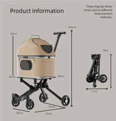 New pet stroller for outdoor use, lightweight and foldable, suitable for medium-sized and small dog and cat households. Outdoor