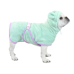 Cute Dog Bathrobe Pet Drying Coat Clothes Microfiber Absorbent Beach Towel For Dogs Cats Fast Dry Dog Fast Drying Hooded Jacket