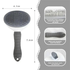 Dog Grooming Brush with Easy Clean Button, Pet Massage Comb for Effective Detangling and Hair Removal, Suitable for Dogs